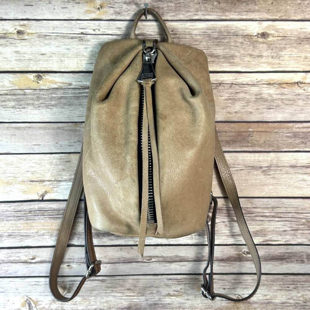 Aimee Kerstenberg Tan Brown Leather Tamitha Backpack Silver Hardware